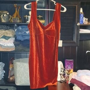 Forever 21 Rust Velvet Mini Dress